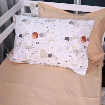 Простынь на резинке MirSon Poplin Line Kids 06 Rabbit Alphabet 80x190 см (2200009716904)