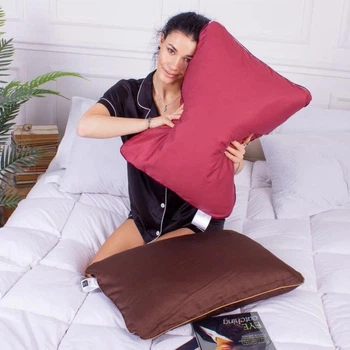 Подушка ортопедическая MirSon Стружка Memory №4103 Delicate satin 0847 Tomato Men 59х43х12 см (2200006423171)