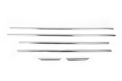 Молдинги вікон для Mercedes C-сlass W204 2007-2015, 6 шт, нержавіюча сталь, хромовані