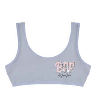 Подростковый топ с принтом Best Friend Forever на широких бретельках - Donella - 6071PB11 - 146-152 см - Светло-голубой