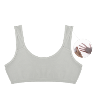 Подростковый топ однотонный с прозрачной вставкой на бретелях - Donella - 6071P - 146-152 см - Светло-серый