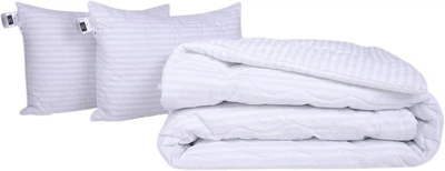 Набор MirSon №1123 СоІог Fun Line Одеяло зимнее Евро 200х220 см 17-0605 Stripe White Thinsulate + Две подушки 50x70 см (2200010875263)