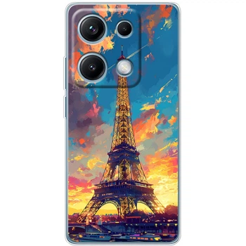 Силиконовый Чехол с Картинкой для Xiaomi Redmi Note 14S Принт (Париж, Эйфелева Башня) (65430-ysm038)