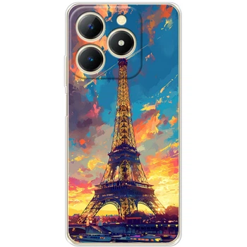 Силиконовый Чехол с Картинкой для Realme C61 Принт (Париж, Эйфелева Башня) (65439-ysm038)