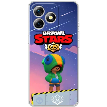 Силиконовый Чехол с Картинкой для Ulefone Note 18 Pro Принт (Бравл Старс Леон, Brawl Stars Leon) (65171-ysm025)