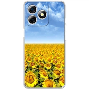 Силиконовый Чехол с Картинкой для Ulefone Note 18 Pro Принт (Патриотический, Подсолнухи) (65171-ysm49)