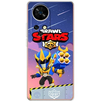 Силиконовый Чехол с Картинкой для Ulefone Note 17 Pro Принт (Бравл Старс Брок, Brawl Stars Brock) (65170-ysm022)