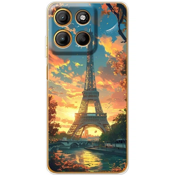 Силиконовый Чехол с Картинкой для Motorola G15 Принт (Париж, Эйфелева Башня) (65428-ysm037)
