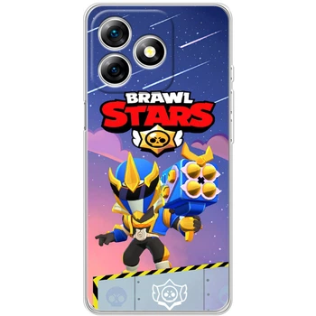 Силиконовый Чехол с Картинкой для Ulefone Note 18 Pro Принт (Бравл Старс Брок, Brawl Stars Brock) (65171-ysm022)