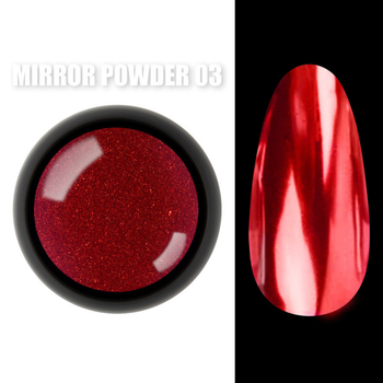 Зеркальная втирка для дизайна ногтей (красная) Mirror powder №3 Designer Professional