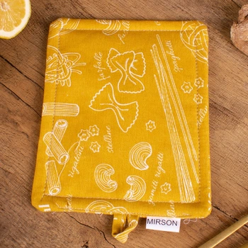 Прихватка MirSon №201 Yellow paste рогожа/полупанама 17х17 см (2200006753810)
