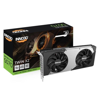 Видеокарта INNO3D GeForce RTX 5070 Twin X2 12GB GDDR7 DLSS4 (N50702-12D7-195064N) EU