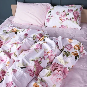 Комплект постільної білизни MirSon Полуторний 143х210 см 17-0726 Peony Whisper Бязь (2200010772067)