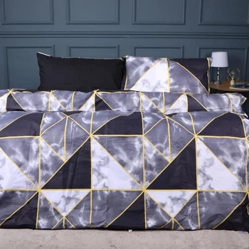 Комплект постільної білизни MirSon Полуторний 143х210 см 17-0734 Black Marble Mosaic Бязь (2200010825374)