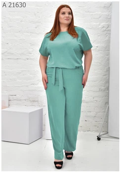 Літній жіночий костюм великого розміру UF-fashion МА-21630 70 бірюзовий