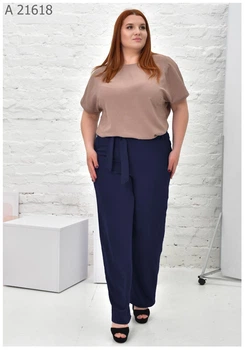 Літній жіночий костюм великого розміру UF-fashion МА-21618 70 синій