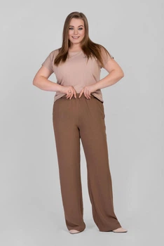Жіночі штани літні великого розміру UF-fashion Б-001 56 капучино