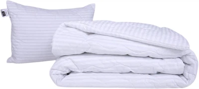 Набір MirSon №1148 Сolor Fun Line Ковдра літня Євро 200х220 см 17-0605 Stripe White з евкаліптовим волокном + Подушка 50x70 см (2200010883510)