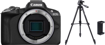 Набор Фотоаппарат Canon EOS R50 Body Black (5811C029AA) + Штатив RZTK Tripod Stand Black