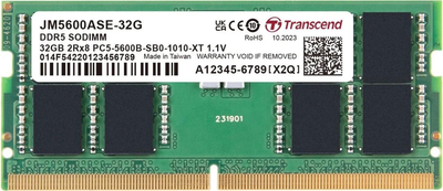Модуль пам'яті Transcend DDR5 32GB (2x16) JM5600ASE-32G JM 5600Mhz SO-DIMM (MMD2TR00449)