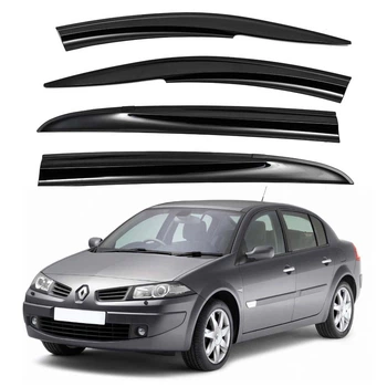Дефлектори вікон вітровики Renault Megane II 2003-2008 Седан скотч SunPlex (SP-S-07)