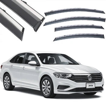 Дефлектори вікон вітровики Benke для Volkswagen Jetta (Sagitar) Mk7 2019- Хром Молдинг З Нержавіючої сталі (BVWST1923-W/S)