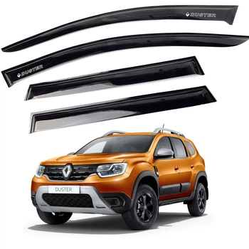 Дефлектори вікон ветровики для Renault Duster 2018- Voron Glass