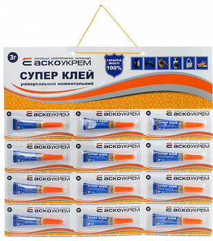 Супер Клей лист 3шт*4шт - 3г АСКО-УКРЕМ (A.HC-12-3)