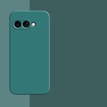 Силиконовый чехол для Google Pixel 9a (с микрофиброй внутри) Темно-зелёный