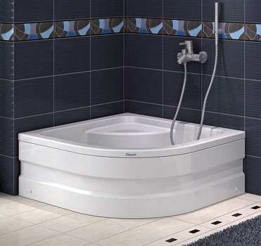 Душевой поддон Shower Cellesse 100х100х45 см полукруглый глубокий для душевой кабины