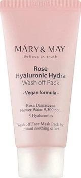 Увлажняющая глиняная маска Mary&May Rose Hyaluronic Hydra Wash off Pack с розой 30 г