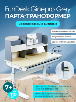 Функциональная парта FunDesk Ginepro Grey