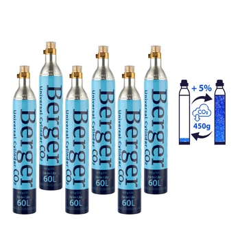 Обмен шести баллонов Berger CO2 6x450g (Газ) (BBV-02x6)