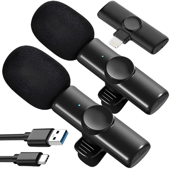 Петличный микрофон K11 Wireless Lavalier с адаптером Lightning черный