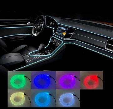 Гибкий неоновый RGB неон 5 метров для салона авто с подсветкой 7 цветов USB