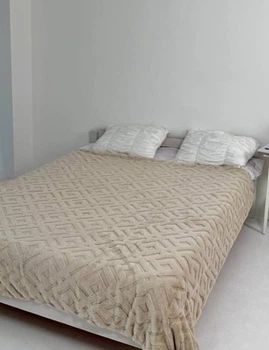 Плед Dushka Home Королевская Шиншилла Ромб 21227 200х230 см бежевое