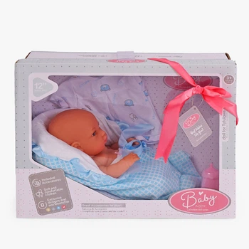 Пупс Baby Doll, пьет из бутылочки, аксессуары, высота 29 см. Blue (139641)