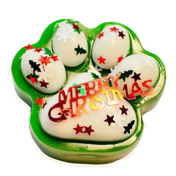 Игрушка антистресс лапка новогодняя маленькая 6675.4 (green\white)