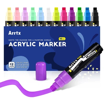 Акриловые маркеры Arrtx AACM-0510-12A, 12 цветов