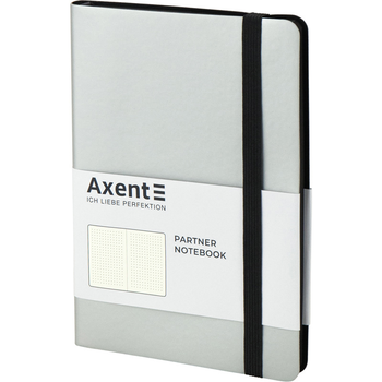 Книга записна Axent Partner Soft А5 96 аркушів, крапка, гнучка обкладинка, срібляста 8312-34-A 4251458783816