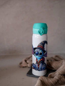 Термос з поїльником на кнопці для дітей Marmyza Стіч в капелюсі Stich Disney Stich - 350 мл