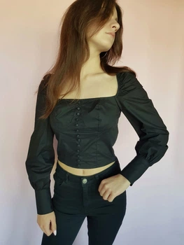 Топ на пуговицах Nasty Gal Черный (10373 S/42)