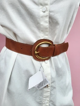 Пояс ремень женский широкий ZARA Коричневый ( 9609 )