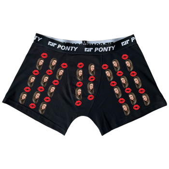 Чоловічі труси Ponty Shop з вашим фото "Поцілунки" XXL Чорні