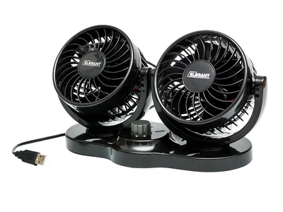 Автомобильный вентилятор двойной 5V USB на подставке скотч Elegant Maxi 101 554 4 дюйма