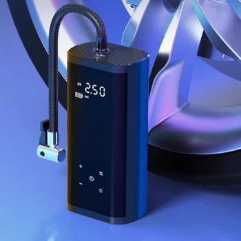 Беспроводной автомобильный компрессор с LED дисплеем Tire Air Compressor, аккумуляторный компрессор для колес автомобиля Черный ATR-22-Black