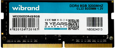 Оперативна пам'ять Wibrand SODIMM DDR4-3200 8192MB PC4-25600 (WI3200DDR4S/8GB)