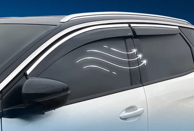 Ветровики с хромом (4 шт, Sunplex Chrome) для Peugeot 3008 2016-2023 гг