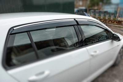 Хромированные ветровики HB (4 шт, Sunplex Chrome) для Volkswagen Golf 7/E-Golf
