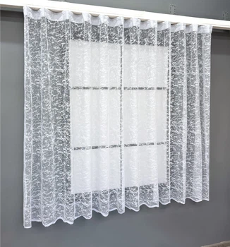 Тюль жакард VR-Textil Мармур № 1598т Арка на кухню колір білий 300х150 см (53-0022)